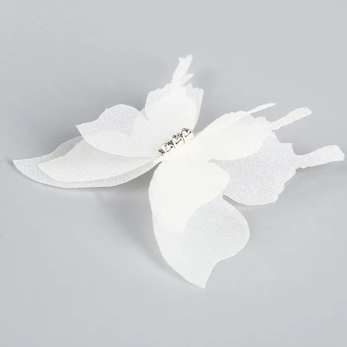 Декор для творчества &laquo;Бабочка&raquo;, трёхслойный, набор 12 шт., размер 1 шт. &mdash; 5&times;4.5 см, цвет молочный