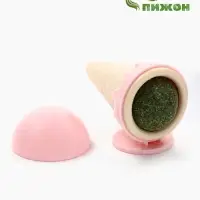 Игрушка для кошек из кошачьей мяты &laquo;Мороженое&raquo;, 5&times;4 с, на основании, розовая