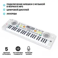Синтезатор &laquo;Музыкальный взрыв&raquo; c радио и USB, 49 клавиш, работает от сети и от батареек, блок питания