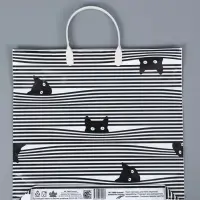 Пакет Любопытство- пластиковая ручка  36 х 37 см 100 мкм