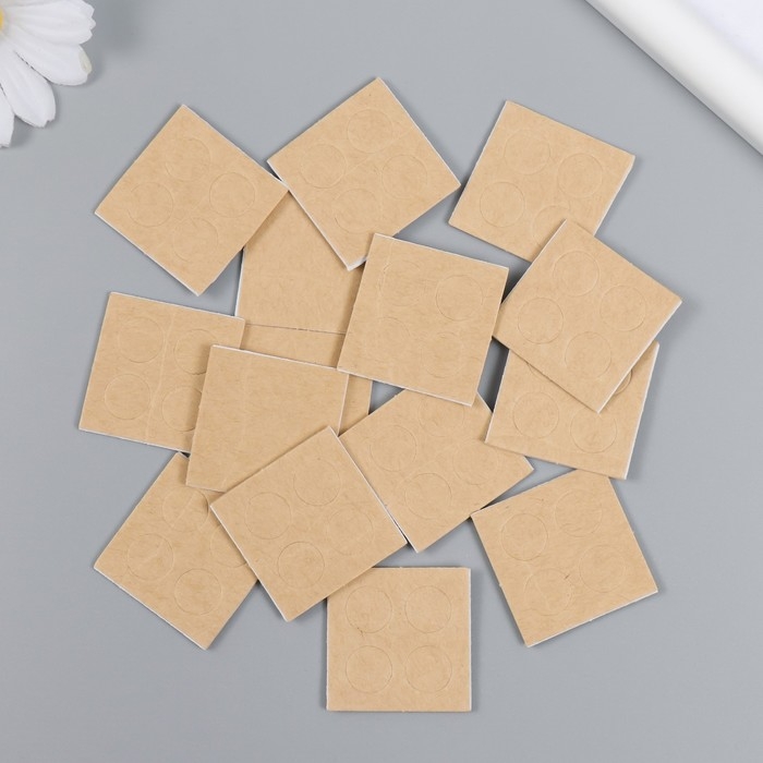 Клейкая лента двухсторонняя  Клейкая лента двухсторонняя "Круглый крафт" на листе 4 шт, набор 60 шт