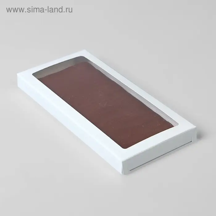 Подарочная коробка под плитку шоколада, белая с окном, 17.1×8×1.4 см Подарочная коробка под плитку шоколада, белая с окном, 17.1×8×1.4 см
