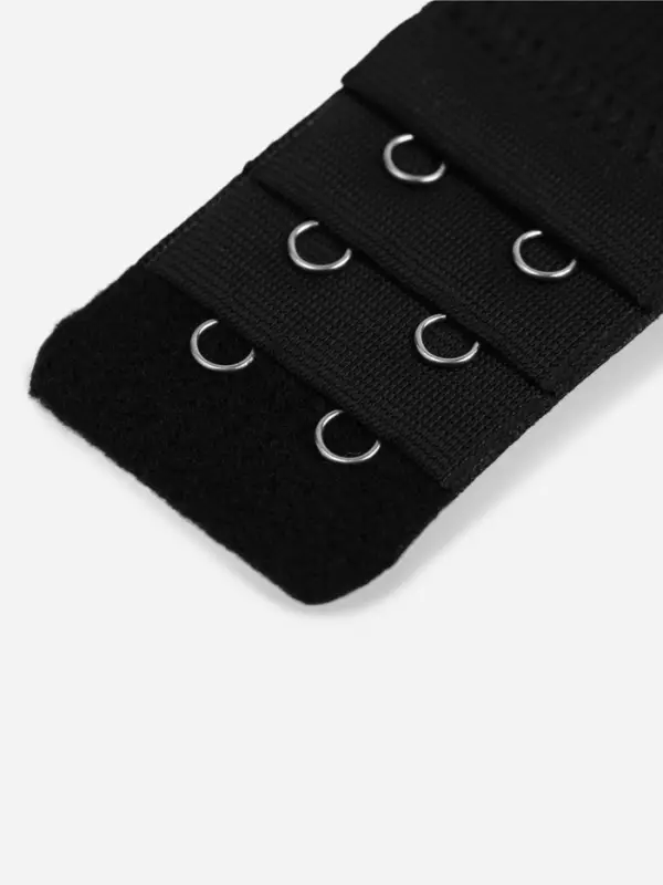 Застёжка для бюстгальтера, удлинитель, 3 ряда 2 крючка, 3.2&times;10.5 см, 5 шт., чёрная