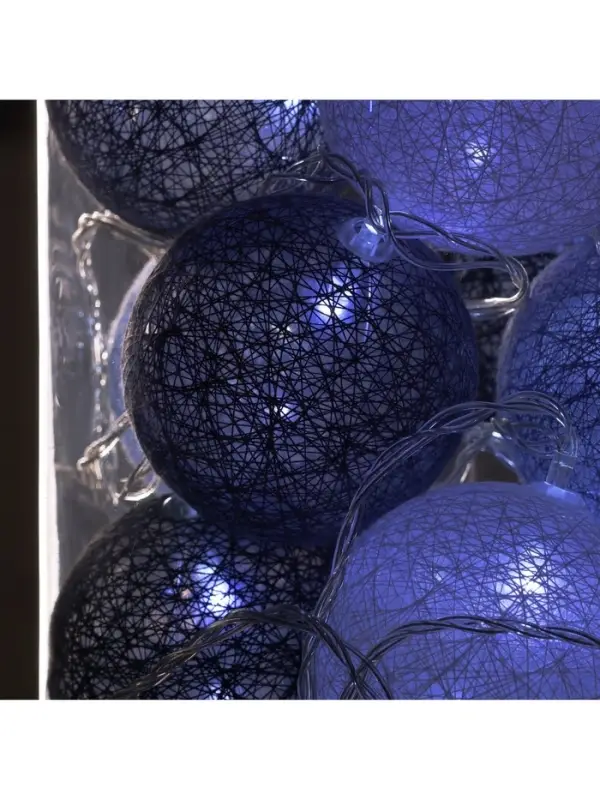 Гирлянда &laquo;Нить&raquo; 5 м с насадками &laquo;Клубки кофейные&raquo;, IP20, прозрачная нить, 20 LED, свечение белое, 220 В