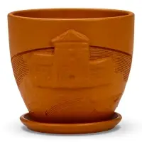 Горшок цветочный с поддоном 1,4 л, d15/h13 см терракот керамика, "Голландия" (М)