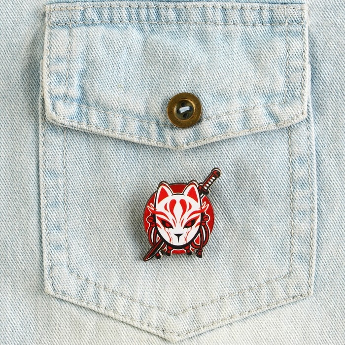 Значок деревянный «Кицунэ», аниме, 2,9 х 3,3 см Значок деревянный «Кицунэ», аниме, 2,9 х 3,3 см