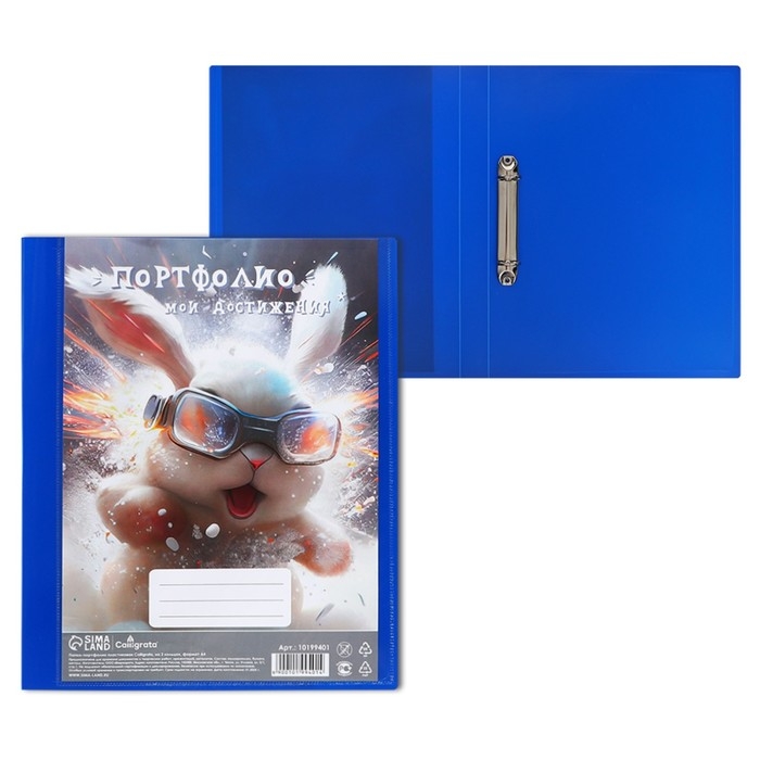 Папка-портфолио А4, Calligrata  Папка-портфолио А4, Calligrata "Гонщик", пластиковая, на 2 кольцах, для дошкольника, без вкладышей