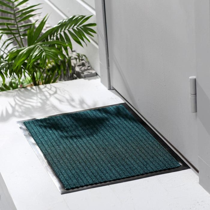 Коврик придверный влаговпитывающий, ребристый, &laquo;Стандарт&raquo;, 40&times;60 см, зелёный