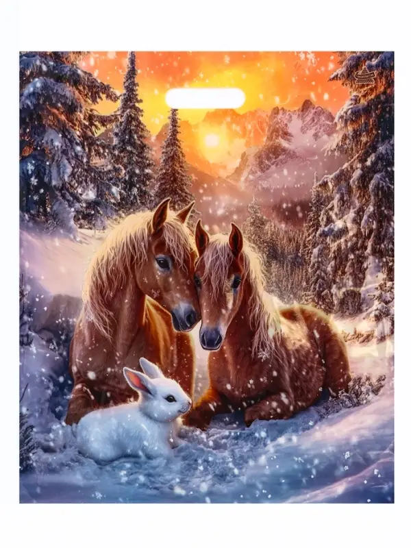 Пакет подарочный, новогодний «Совершенство», полиэтиленовый с вырубной ручкой, л 45×38 см, 60 мкм