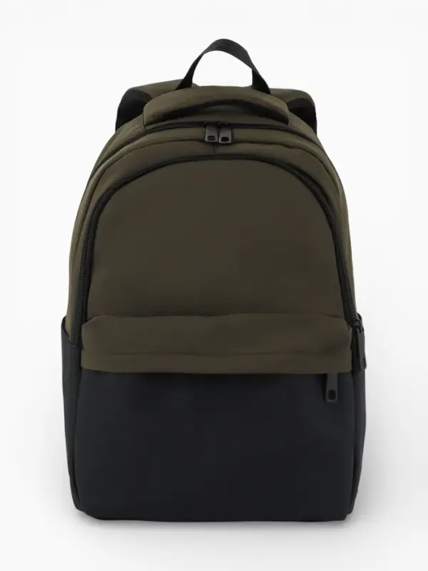 Рюкзак, 27*14*39 см, 2 отд 3н/карм, Комби, Водонепрон. дно, зеленый/черн