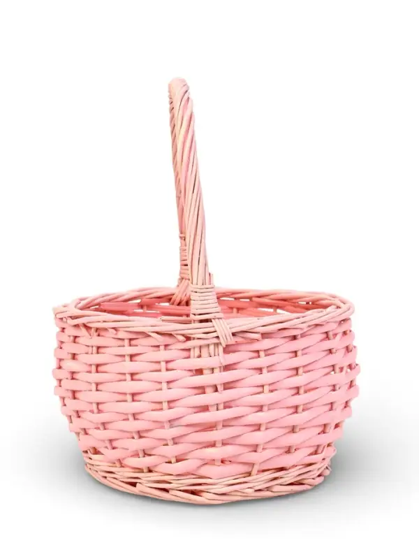 Набор корзин 2 шт  19х19х24, 15х15х8 см ручка h=14 см розовый