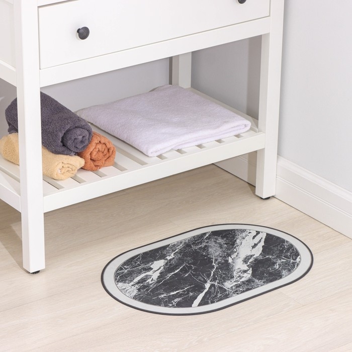 Коврик SAVANNA «Мрамор», 38×58 см, цвет чёрный Коврик SAVANNA «Мрамор», 38×58 см, цвет чёрный