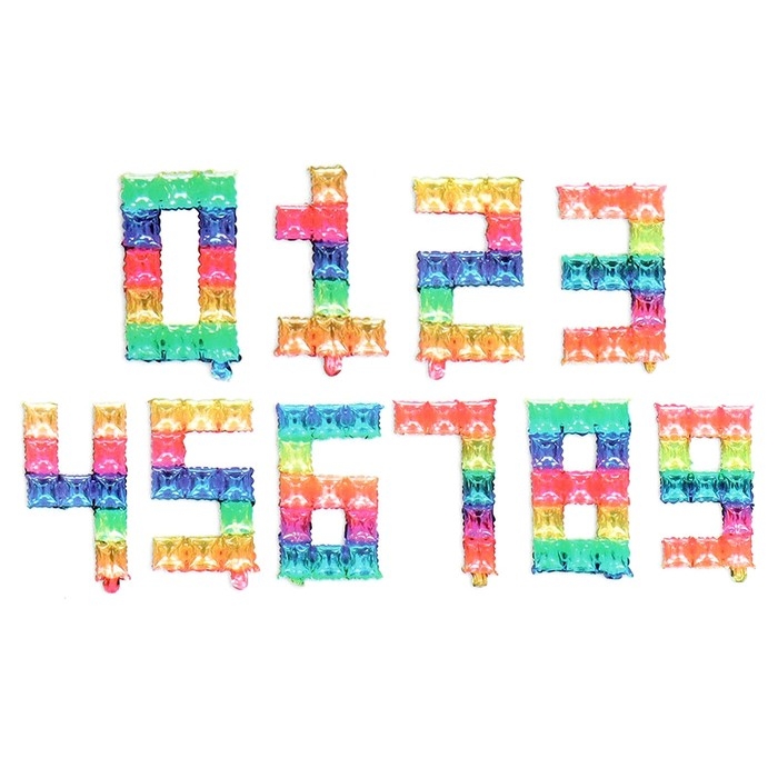 Воздушные шары фольгированные 14" &laquo;Набор цифр 0-9&raquo;, градиент