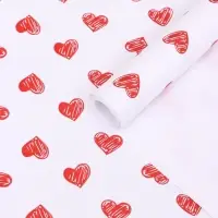 Бумага упаковочная крафт белый "Сердечки", 0,68 х 10 &plusmn;5% м, 50 г