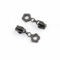 Бегунок для металлической молнии, №5, &laquo;Цветок&raquo;, 10 шт., цвет чёрный никель