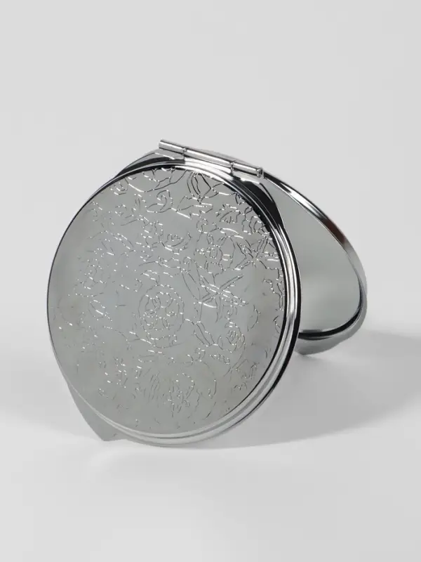 Зеркало складное, d=6 см, серебристое МИКС