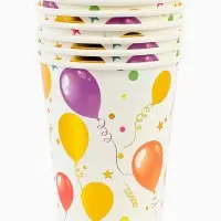 Стаканы (250 мл) Воздушные шарики, Разноцветный, Металлик, 6 шт.