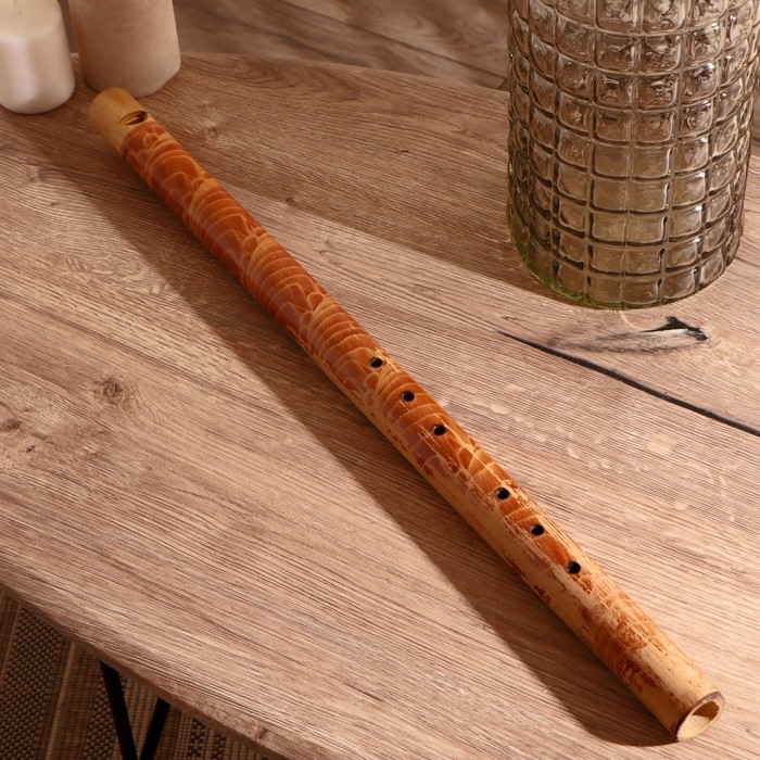 Сувенирный музыкальный инструмент бамбук  Сувенирный музыкальный инструмент бамбук "Флейта расписная" 60x3,5x3,5 см