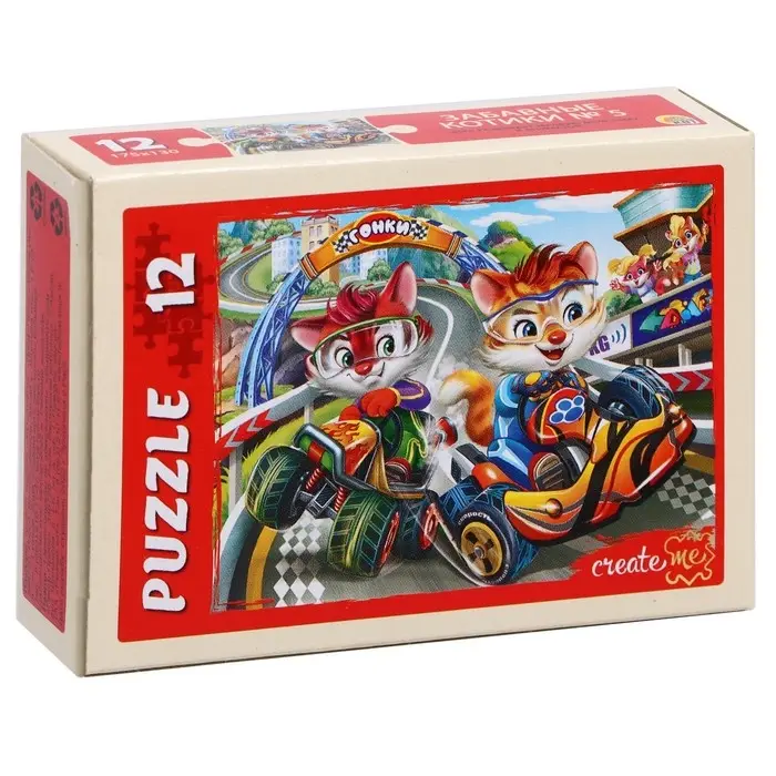 Пазлы «Забавные котики №5», 12 элементов Пазлы «Забавные котики №5», 12 элементов
