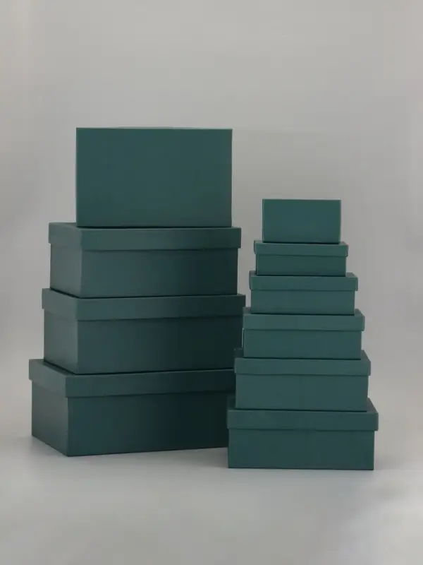 Набор коробок 10 в 1 "Темно-зеленый" 30 х19 х 12 - 12 х 6,5 х 4 см