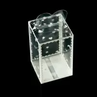 Складная прозрачная коробка из PVC, для упаковки подарков, «Сердце», 6×6×10 см