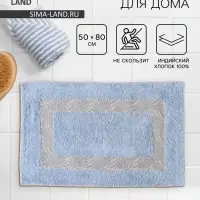 Коврик для дома Доляна &laquo;Вензель&raquo;, 50&times;80 см, голубой