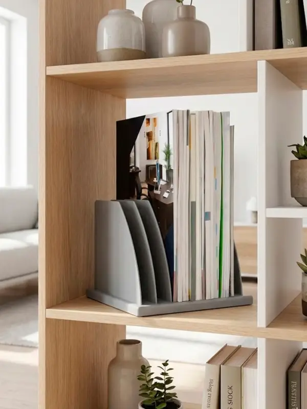 Лоток-сортер для журналов и бумаг сборный, 6 отделений, серый