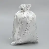 Мешочек подарочный парча &laquo;Новогодний лес&raquo;, 16&times;24 см
