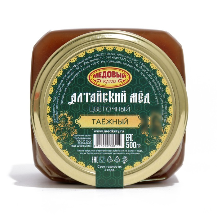 Мёд алтайский таёжный, натуральный цветочный, 500 г Мёд алтайский таёжный, натуральный цветочный, 500 г