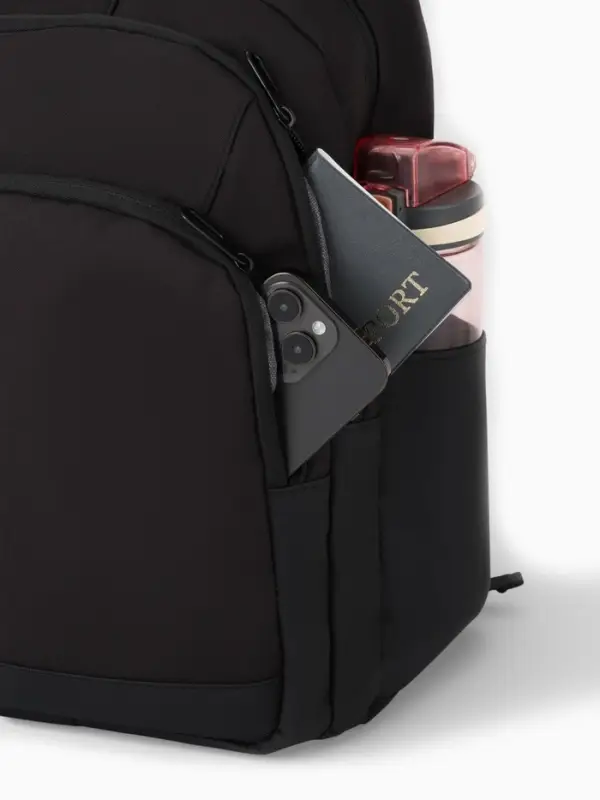 Рюкзак, 27*14*38,5 см, 2 отд 3н/карм, Комби, Водонепрон. дно, черный