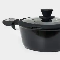 Крышка Magistro, d=20 см, со сливом, с силиконовым ободком и ручкой, жаропрочное стекло