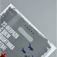 Пакет подарочный &laquo;23 февраля&raquo;, полиэтиленовый, с вырубной ручкой, 30&times;40 см, 50 мкм