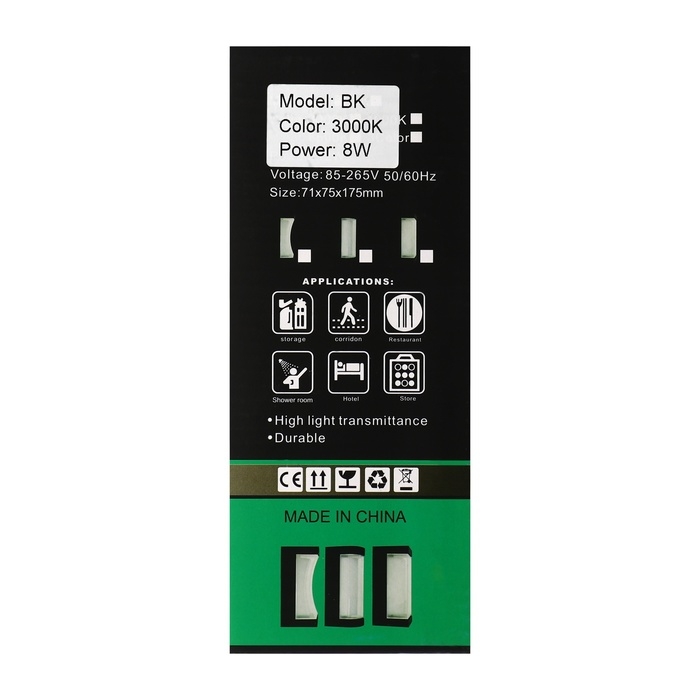 Светильник фасадный «Лампа», FSD-061, 8 Вт, 3000К, IP65, 220 В, пластик, черный Светильник фасадный «Лампа», FSD-061, 8 Вт, 3000К, IP65, 220 В, пластик, черный