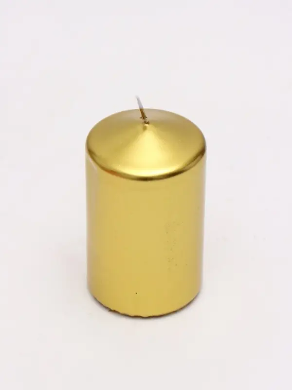Свеча столбик 6&times;7.5, 10, 12.5 см, набор 3 шт., золото