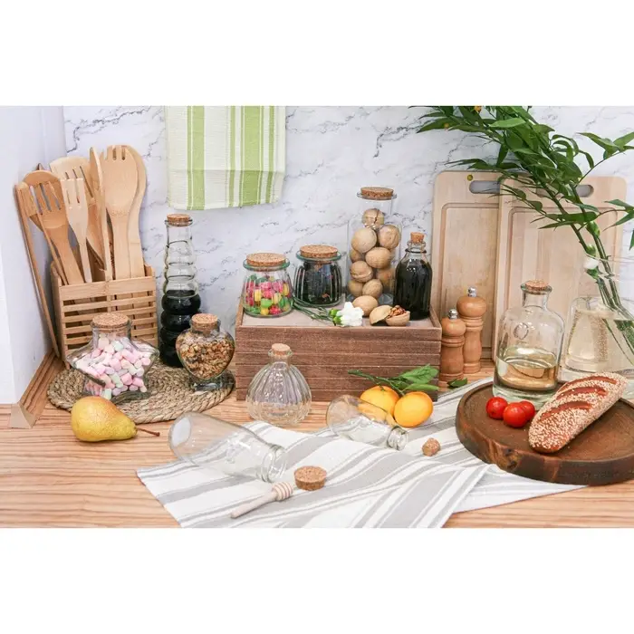 Бутылка для соусов и масла Доляна «Парфе», 600 мл, 8×16.5 см, с пробковой крышкой, стекло, прозрачная Бутылка для соусов и масла Доляна «Парфе», 600 мл, 8×16.5 см, с пробковой крышкой, стекло, прозрачная