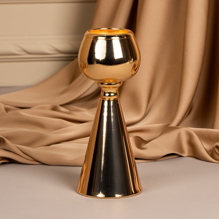 Подсвечник металл на 1 свечу «Гиацинт» цвет золото 8 х 8 х 21 см Подсвечник металл на 1 свечу «Гиацинт» цвет золото 8 х 8 х 21 см