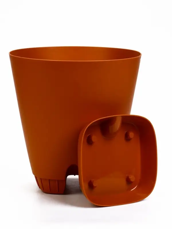 Кашпо с прикорневым поливом 15 л D-29,5см, H-31см карамель "Гранд"