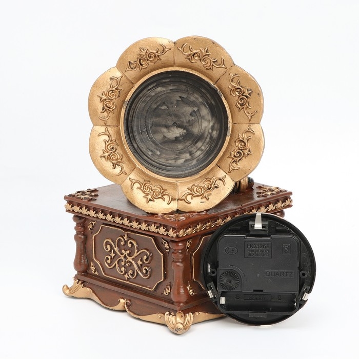 Часы настольные фигурные Часы настольные фигурные "Граммофон", дискретный ход, d-7 см, 20 х 25 см, АА