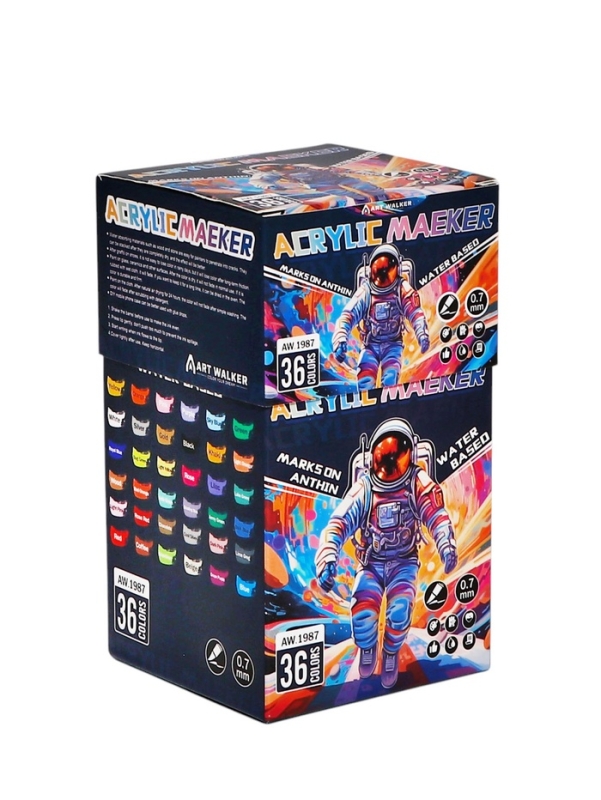 Набор маркеров акриловых 36 цветов, конусный наконечник 0,7мм Набор маркеров акриловых 36 цветов, конусный наконечник 0,7мм