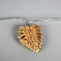 Гирлянда &laquo;Нить&raquo; 2.5 м с насадками &laquo;Листочек&raquo;, IP20, прозрачная нить, 10 LED, от батареек АА&times;2, свечение тёплое белое