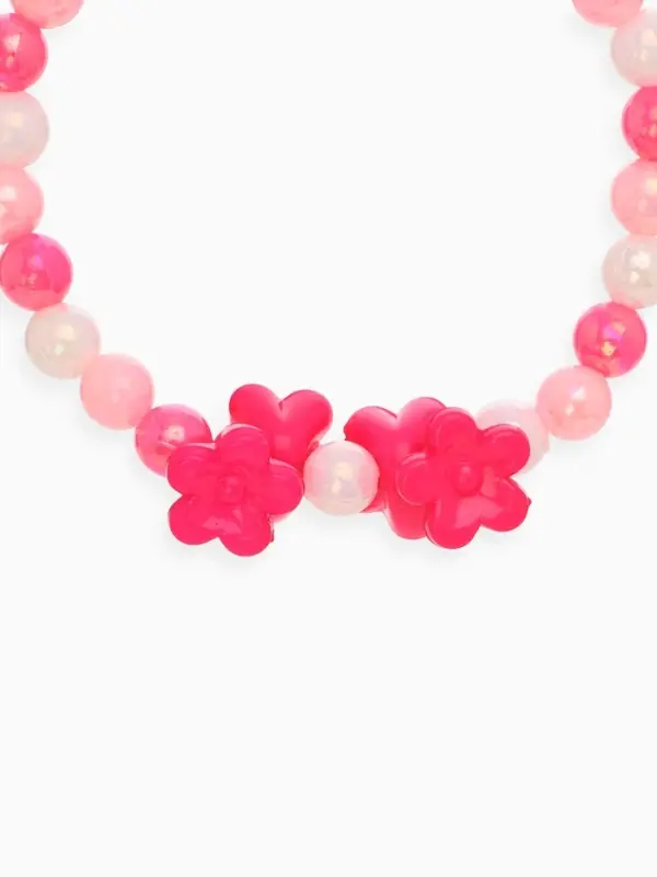 Набор детских украшений &laquo;Выбражулька. Цветы сирени&raquo;, 2 предмета: бусы, браслет d=6 см, розовый