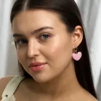 Серьги &laquo;Сердце сахарное&raquo;, розовые в золоте