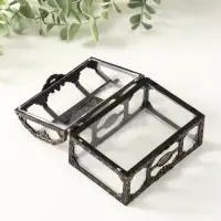 Шкатулка пластик "Сундучок" бронза 10,5х8х6,5 см