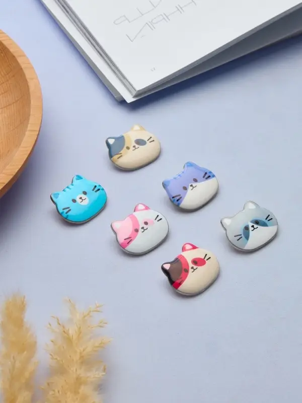 Брошь &laquo;Мордочка котёнка&raquo;, МИКС в серебре