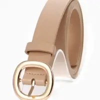 Ремень женский, 2.8&times;105 см, 1 прокол, золотистая пряжка, бежевый