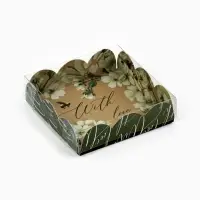 Коробка для печенья, кондитерская упаковка с пластиковой крышкой, &laquo;Пчёлка&raquo;, 10.5&times;10.5&times;3 см