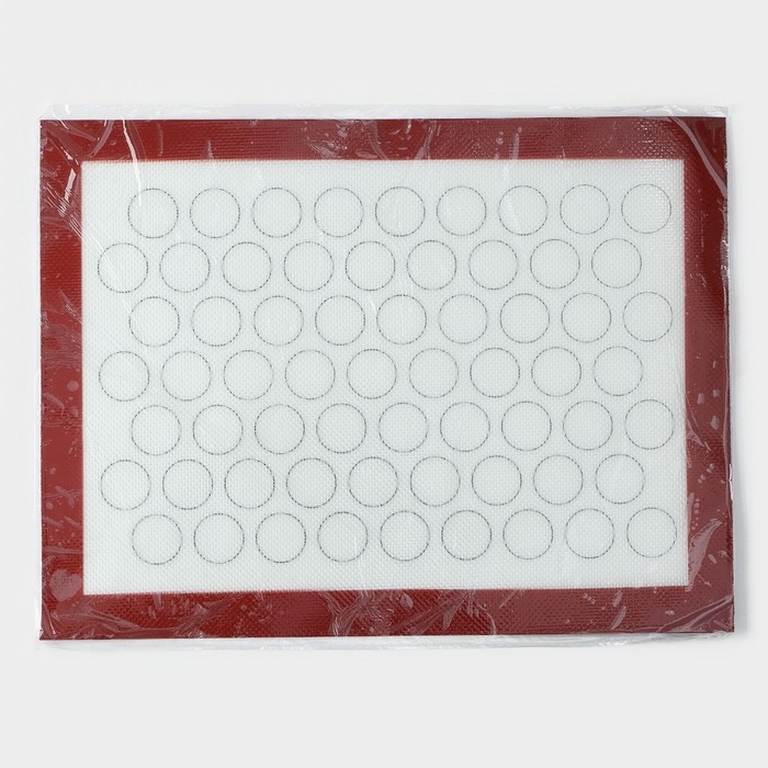 Армированный коврик для выпечки макаронс Доляна «Макарон», силикон, 40×30 см Армированный коврик для выпечки макаронс Доляна «Макарон», силикон, 40×30 см