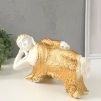 Копилка для денег &laquo;Спящий Будда&raquo;, гипс, белый с золотом, 17&times;36&times;15 см