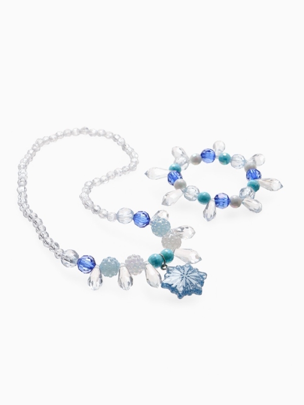 Набор детский Набор детский "Выбражулька" 2 пр-та: кулон, браслет, снежинка, цвет бело-голубой