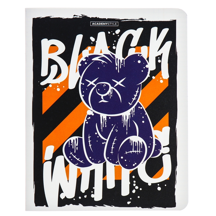 Тетрадь 48 листов в клетку Тетрадь 48 листов в клетку "Модный мишки", обложка пластиковая, МИКС